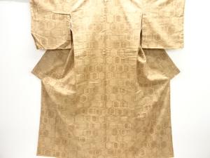 未使用品　重ね亀甲模様織出し手織り紬着物